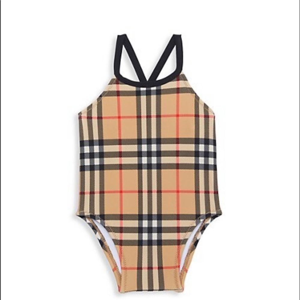 Burberry baby Girl's Crina Vintage Check One-Piece Swimsuit—sz 18 months—NEW
